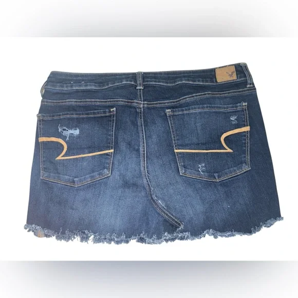 American Eagle Denim Skirt Size 16 Frayed Hem - Picture 2 of 6